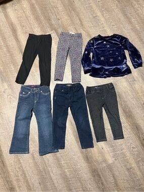 Girls kids Top and Assorted Pants Bundle set of 6. C1